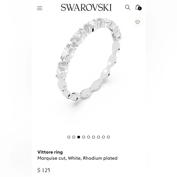 SWAROVSKI Vittore Ring - Marquise cut/ White/ Rhodium plated [58] - Picture 3 of 3